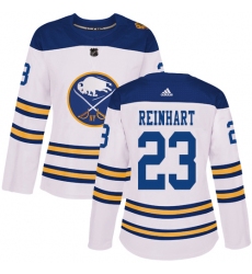 Women's Adidas Buffalo Sabres #23 Sam Reinhart Authentic White 2018 Winter Classic NHL Jersey