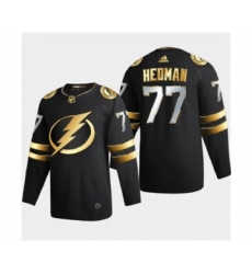 Men's Tampa Bay Lightning #77 Victor Hedman Black Golden Edition Limited Stitched Hockey Jersey