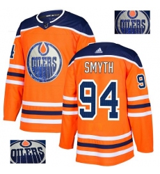 Men's Adidas Edmonton Oilers #94 Ryan Smyth Authentic Orange Fashion Gold NHL Jersey