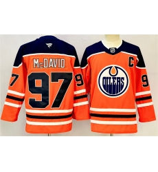 Men's Edmonton Oilers #97 Connor McDavid Orange 2024-25 With C Heritage Classic Primegreen Stitched Jersey