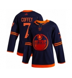 Men's Edmonton Oilers #7 Paul Coffey Authentic Navy Blue Alternate Hockey Jersey