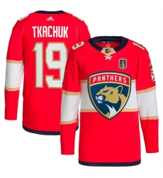 Men's Florida Panthers #19 Matthew Tkachuk Red 2024 Stanley Cup Final Stitched Jersey