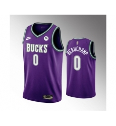 Men's Milwaukee Bucks #0 MarJon Beauchamp 2022-23 Purple Classic Edition Swingman Stitched Basketball Jersey