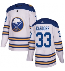 Men's Adidas Buffalo Sabres #33 Jason Kasdorf Authentic White 2018 Winter Classic NHL Jersey