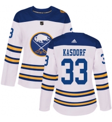 Women's Adidas Buffalo Sabres #33 Jason Kasdorf Authentic White 2018 Winter Classic NHL Jersey