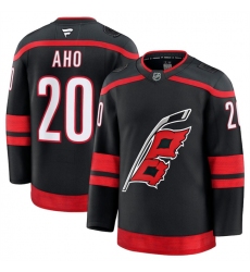 Men's Carolina Hurricanes #20 Sebastian Aho Black 2024-25 Home Stitched Hockey Jersey