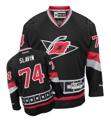 Youth Reebok Carolina Hurricanes #74 Jaccob Slavin Premier Black Third NHL Jersey