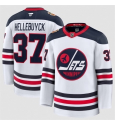 Men's Winnipeg Jets #37 Connor Hellebuyck White 2026 Home Stitched Hockey Jersey