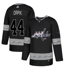Men's Adidas Washington Capitals #44 Brooks Orpik Authentic Black Team Logo Fashion NHL Jersey