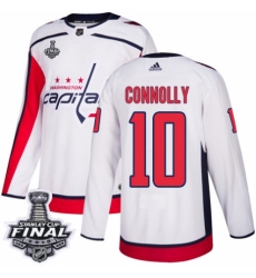 Men's Adidas Washington Capitals #10 Brett Connolly Authentic White Away 2018 Stanley Cup Final NHL Jersey