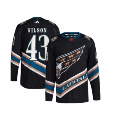 Men's Washington Capitals #43 Tom Wilson Black 2022-23 Reverse Retro Stitched Jersey