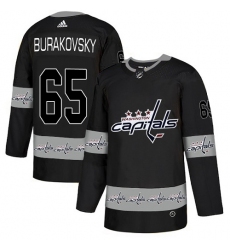 Men's Adidas Washington Capitals #65 Andre Burakovsky Authentic Black Team Logo Fashion NHL Jersey