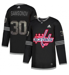 Men's Adidas Washington Capitals #30 Ilya Samsonov Black Authentic Classic Stitched NHL Jersey