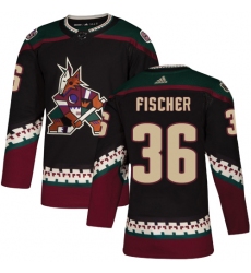 Men's Adidas Arizona Coyotes #36 Christian Fischer Premier Black Alternate NHL Jersey