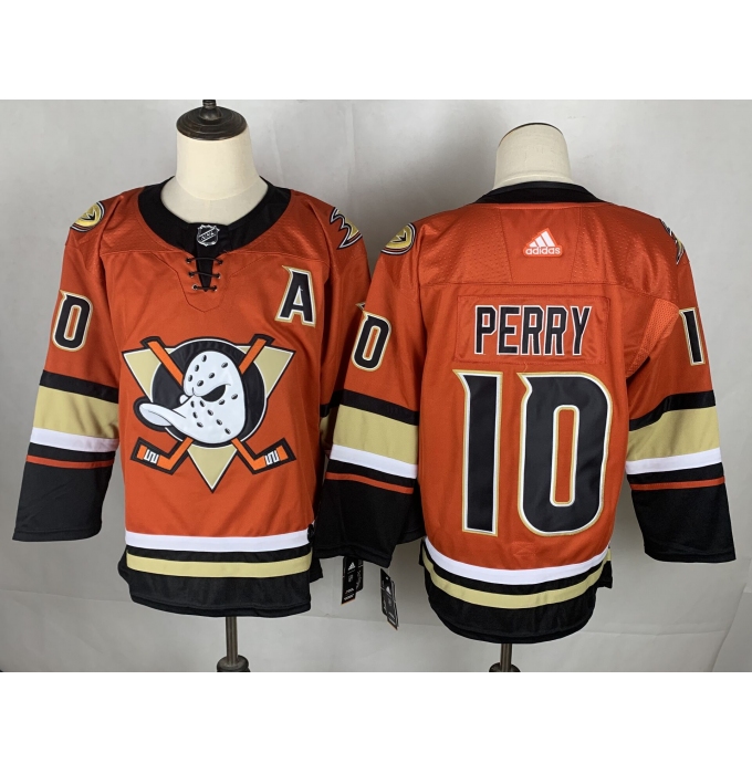 Men's Adidas Anaheim Ducks #10 Corey Perry Orange Authentic Teal Third Jersey