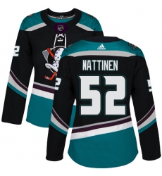 Women's Adidas Anaheim Ducks #52 Julius Nattinen Authentic Black Teal Third NHL Jersey