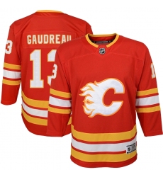 Youth Calgary Flames #13 Johnny Gaudreau Red 2020-21 Home Premier Player Jersey