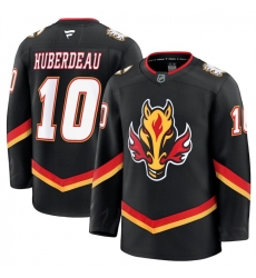 Men's Calgary Flames #10 Jonathan Huberdeau Black 2024-25 Alternate Stitched Hockey Jersey