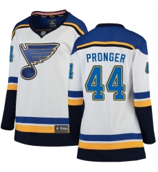 Women's St. Louis Blues #44 Chris Pronger Fanatics Branded White Away Breakaway NHL Jersey