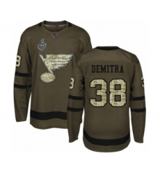 Youth St. Louis Blues #38 Pavol Demitra Authentic Green Salute to Service 2019 Stanley Cup Final Bound Hockey Jersey