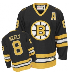 Men's CCM Boston Bruins #8 Cam Neely Authentic Black Throwback NHL Jersey
