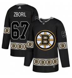 Men's Adidas Boston Bruins #67 Jakub Zboril Authentic Black Team Logo Fashion NHL Jersey