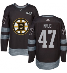 Men's Adidas Boston Bruins #47 Torey Krug Premier Black 1917-2017 100th Anniversary NHL Jersey