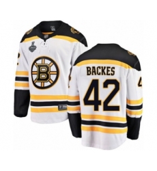 Youth Boston Bruins #42 David Backes Authentic White Away Fanatics Branded Breakaway 2019 Stanley Cup Final Bound Hockey Jersey