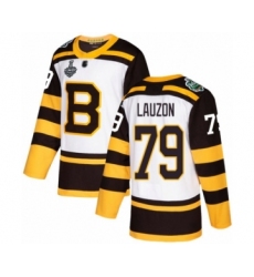 Youth Boston Bruins #79 Jeremy Lauzon Authentic White Winter Classic 2019 Stanley Cup Final Bound Hockey Jersey