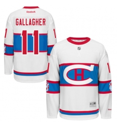 Men's Reebok Montreal Canadiens #11 Brendan Gallagher Authentic White 2016 Winter Classic NHL Jersey