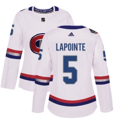 Women's Adidas Montreal Canadiens #5 Guy Lapointe Authentic White 2017 100 Classic NHL Jersey