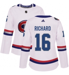 Women's Adidas Montreal Canadiens #16 Henri Richard Authentic White 2017 100 Classic NHL Jersey