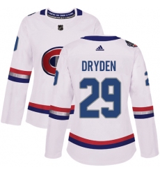 Women's Adidas Montreal Canadiens #29 Ken Dryden Authentic White 2017 100 Classic NHL Jersey