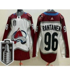 Men's Colorado Avalanche #96 Mikko Rantanen White 2022 Stanley Cup Stitched Jersey