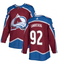 Men's Adidas Colorado Avalanche #92 Gabriel Landeskog Premier Burgundy Red Home NHL Jersey