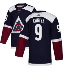 Men's Adidas Colorado Avalanche #9 Paul Kariya Premier Navy Blue Alternate NHL Jersey