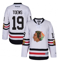 Youth Reebok Chicago Blackhawks #19 Jonathan Toews Premier White 2017 Winter Classic NHL Jersey