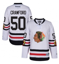 Youth Reebok Chicago Blackhawks #50 Corey Crawford Premier White 2017 Winter Classic NHL Jersey