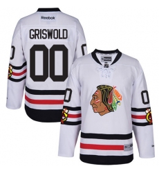 Men's Reebok Chicago Blackhawks #00 Clark Griswold Premier White 2017 Winter Classic NHL Jersey