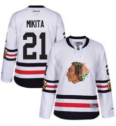 Women's Reebok Chicago Blackhawks #21 Stan Mikita Premier White 2017 Winter Classic NHL Jersey