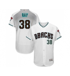 Men's Arizona Diamondbacks #38 Robbie Ray White Teal Alternate Authentic Collection Flex Base Baseball Jersey