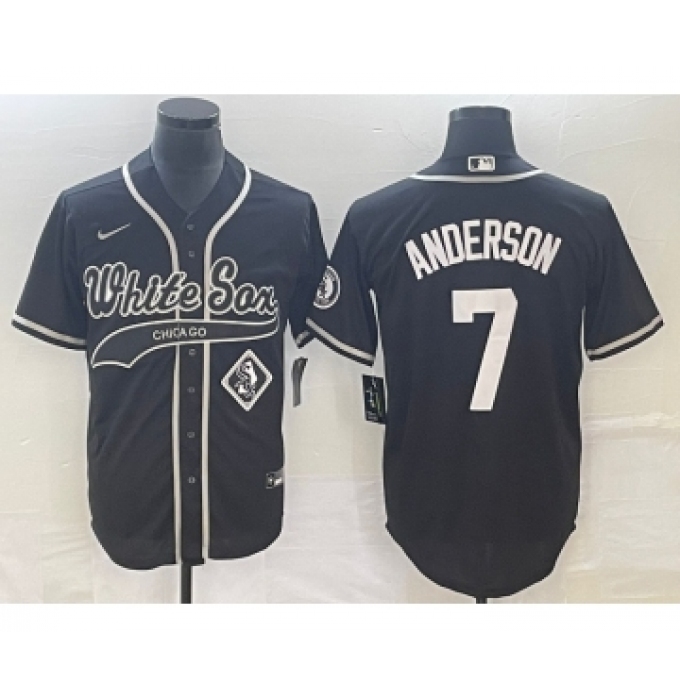 Men's Chicago White Sox #7 Tim Anderson Black Cool Base Stitched Baseball Jersey