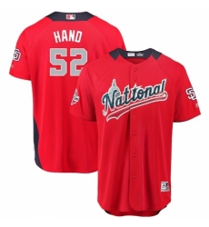 Men's Majestic San Diego Padres #52 Brad Hand Game Red National League 2018 MLB All-Star MLB Jersey