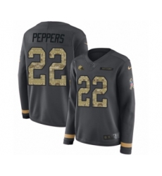 Women's Nike Cleveland Browns #22 Jabrill Peppers Limited Black Salute to Service Therma Long Sleeve NFL Jersey