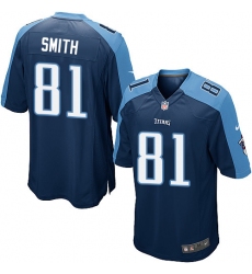 Men's Nike Tennessee Titans #81 Jonnu Smith Game Navy Blue Alternate NFL Jersey