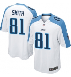 Men's Nike Tennessee Titans #81 Jonnu Smith Game White NFL Jersey