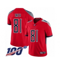 Youth Tennessee Titans #81 Jonnu Smith Limited Red Inverted Legend 100th Season Football Jersey
