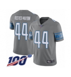 Youth Detroit Lions #44 Jalen Reeves-Maybin Limited Steel Rush Vapor Untouchable 100th Season Football Jersey