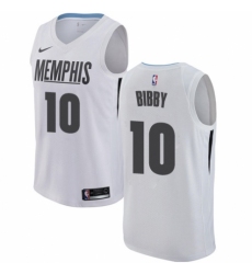 Men's Nike Memphis Grizzlies #10 Mike Bibby Swingman White NBA Jersey - City Edition