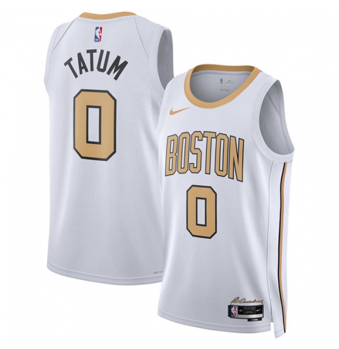 Men's Boston Celtics #0 Jayson Tatum White 2025-26 City Edition Swingman Stitched Basketball Jersey